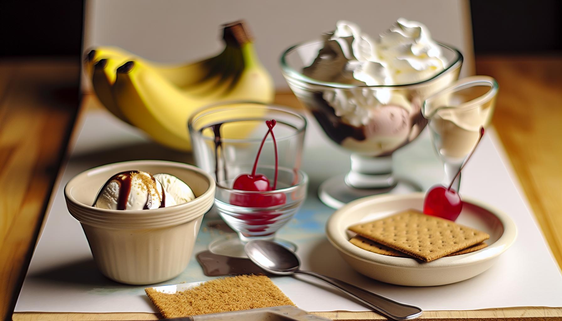 Essential Ingredients for a No Bake Banana Split Dessert