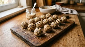 Simple Winemaking, No-Bake Recipes & Butter Creations | RecipesFromTheHomestead.com 5 Healthy no-bake snack energy balls with oats and chia seeds