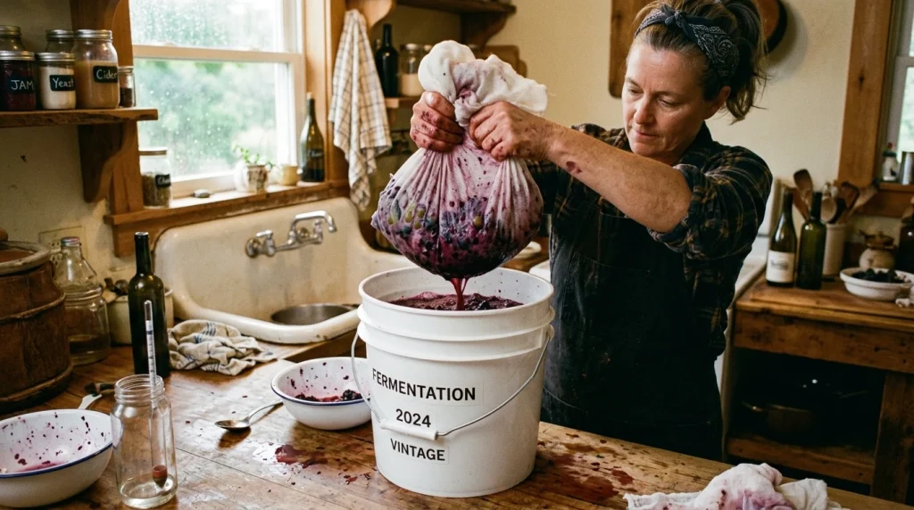 Preparing Homemade Wine Must